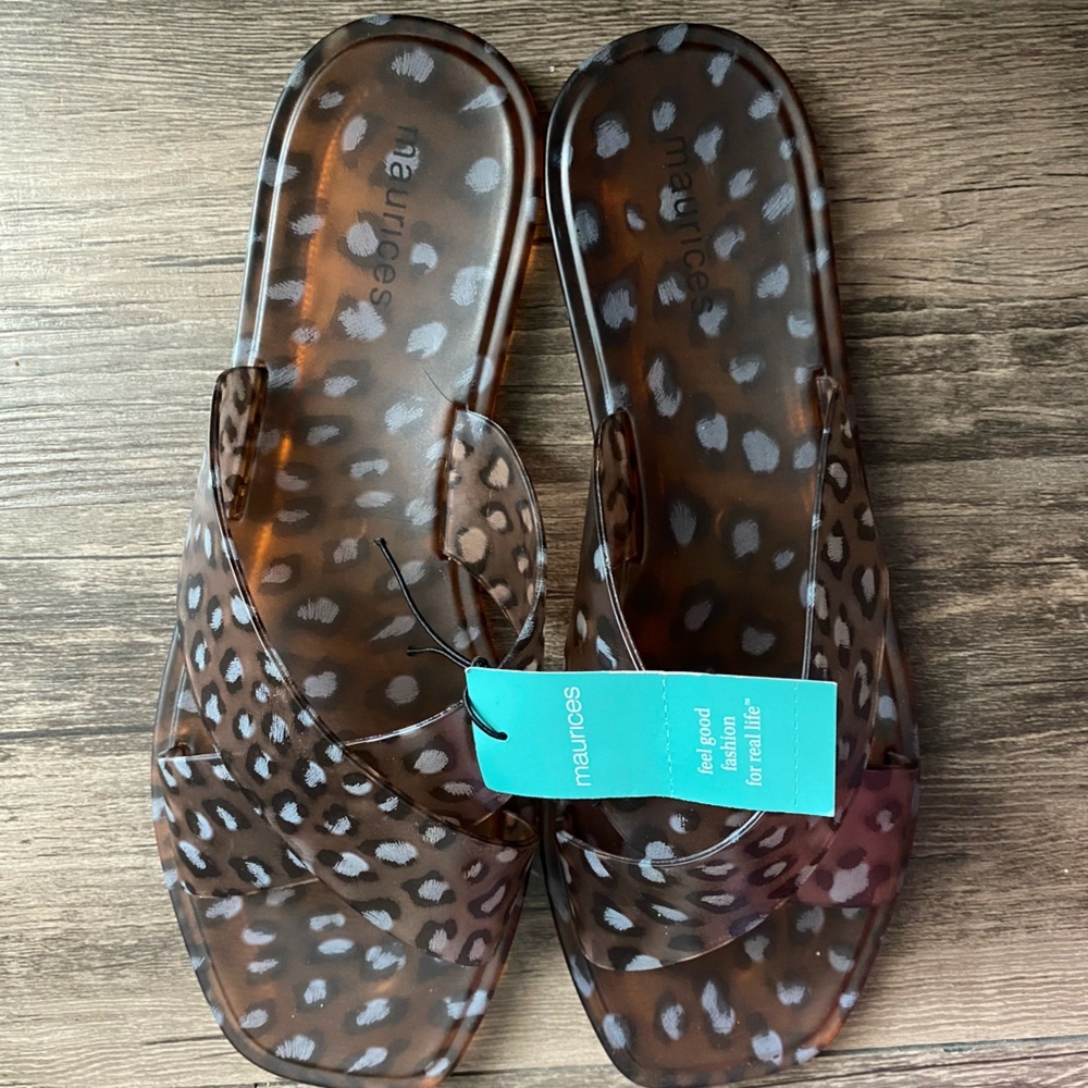 Maurices Brown Leopard Print Sandals